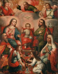 Die Familie des Christuskindes mit der gefangenen Seele der göttlichen Liebe